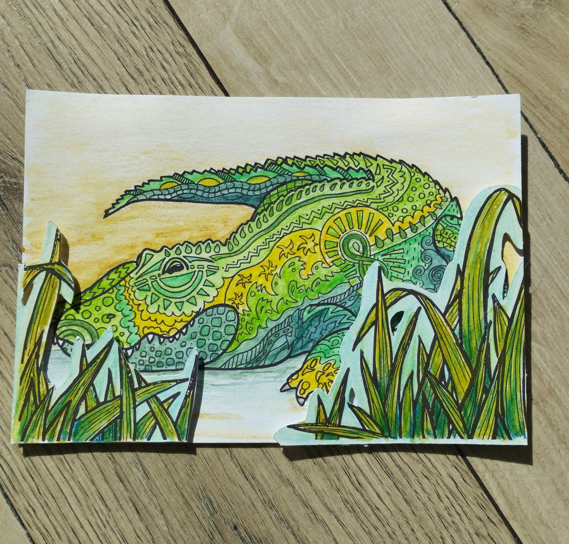 carte mandala animaux à colorier