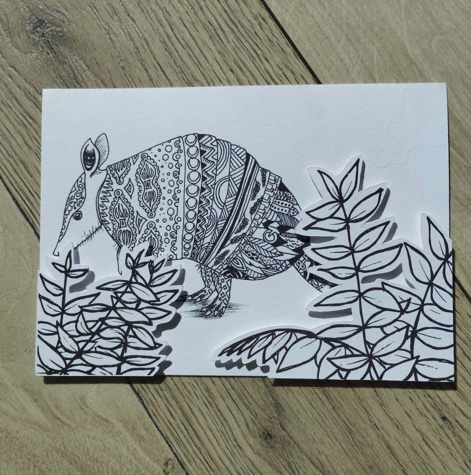 carte mandala animaux à colorier