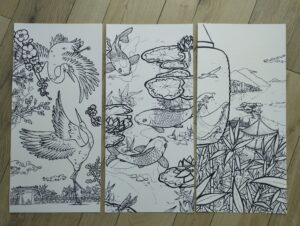 illustrations à colorier japon, asie, chine